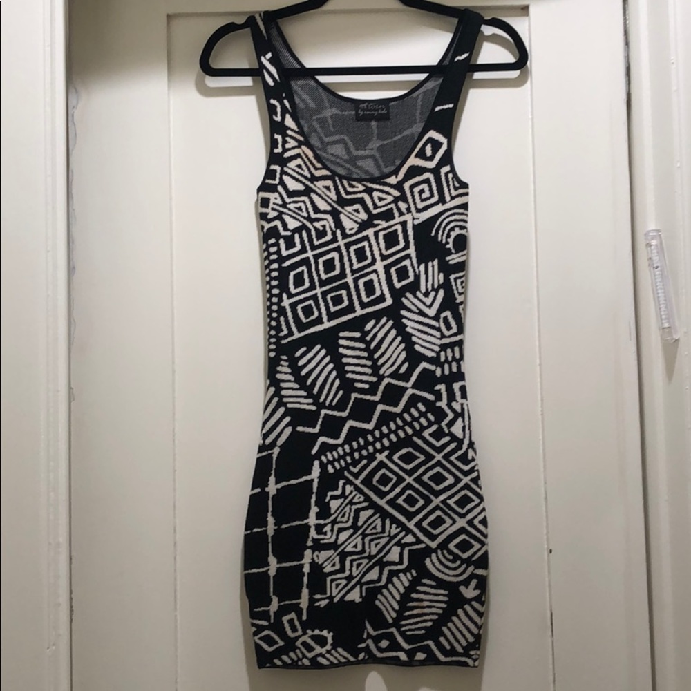 Black and white tight dress
